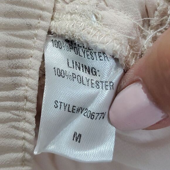 Do+Be Women’s Cream Chiffon,  Empire Waist Boho Blouse,  Medium - Picture 3 of 4